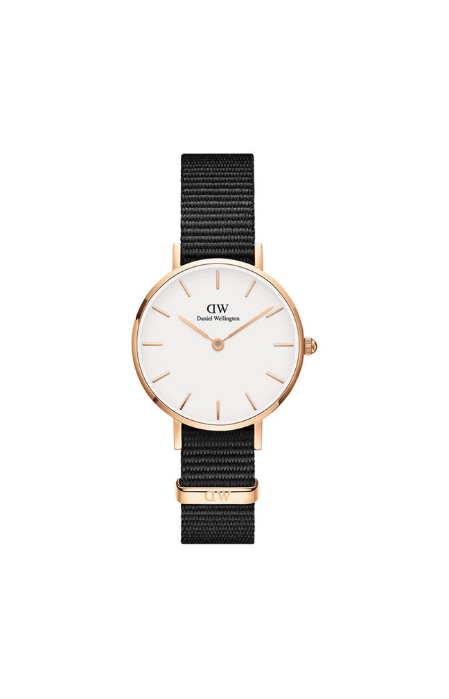 Montre à quartz - Acier inoxydable doré rose & polyester - Femme