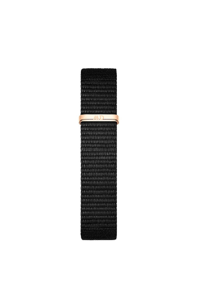 Montre à quartz - Acier inoxydable doré rose & polyester - Femme