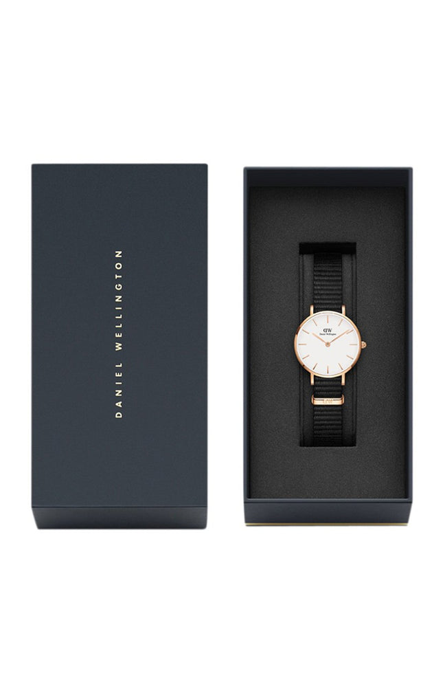 Montre à quartz - Acier inoxydable doré rose & polyester - Femme