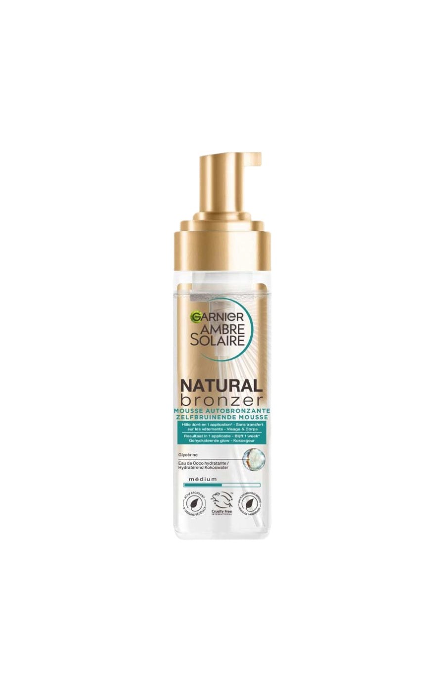 Mousse autobronzante naturelle - Eau de coco - Visage & corps - 200 ml