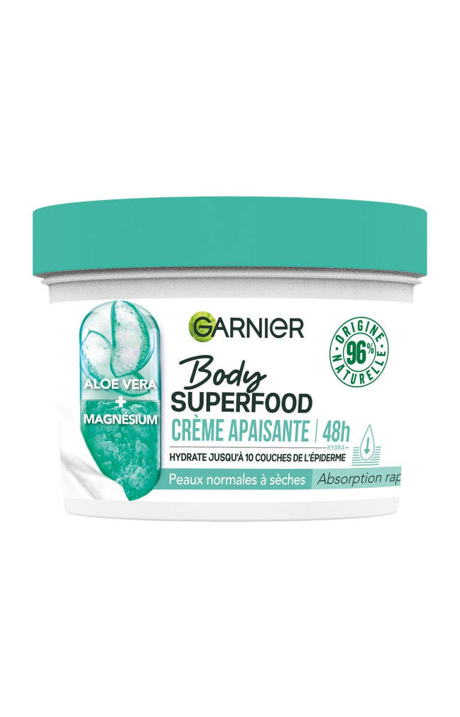 Crème apaisante - Superfood - Aloe vera & magnésium - Peaux normales à sèches - 380 ml