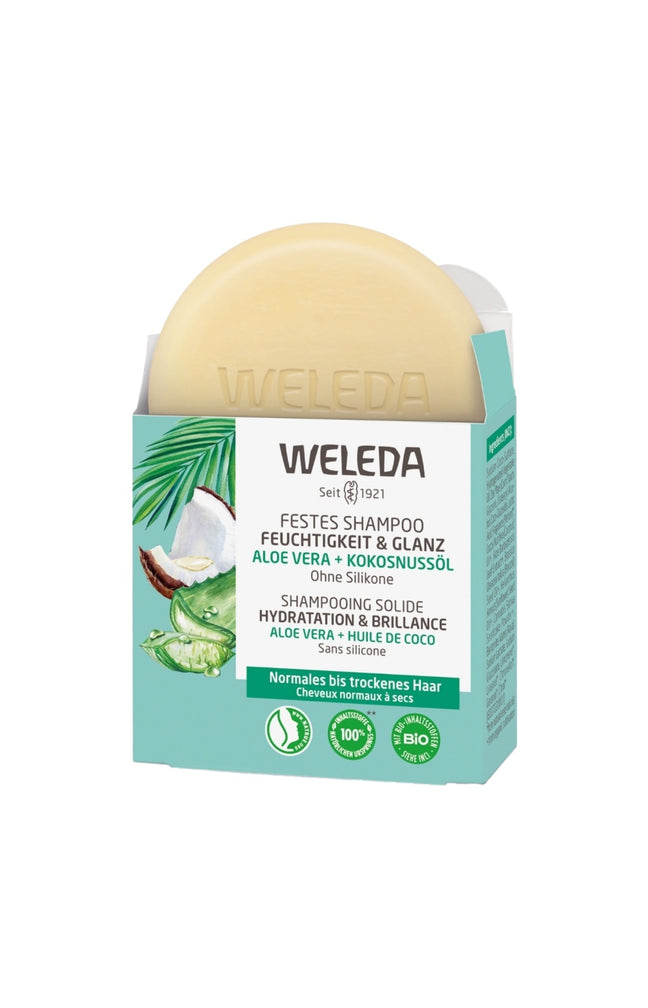 Shampoing solide hydratant bio - Aloe vera & coco - Cheveux secs - 50 g