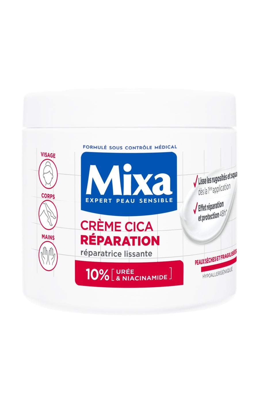 Crème cicatrisante réparatrice - Urée & niacinamide - Peaux sèches & fragilisées - 400 ml