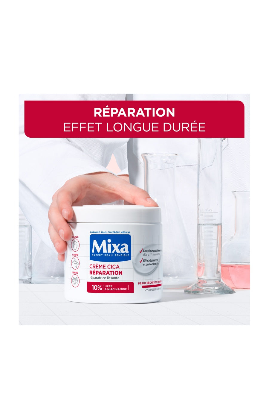 Crème cicatrisante réparatrice - Urée & niacinamide - Peaux sèches & fragilisées - 400 ml
