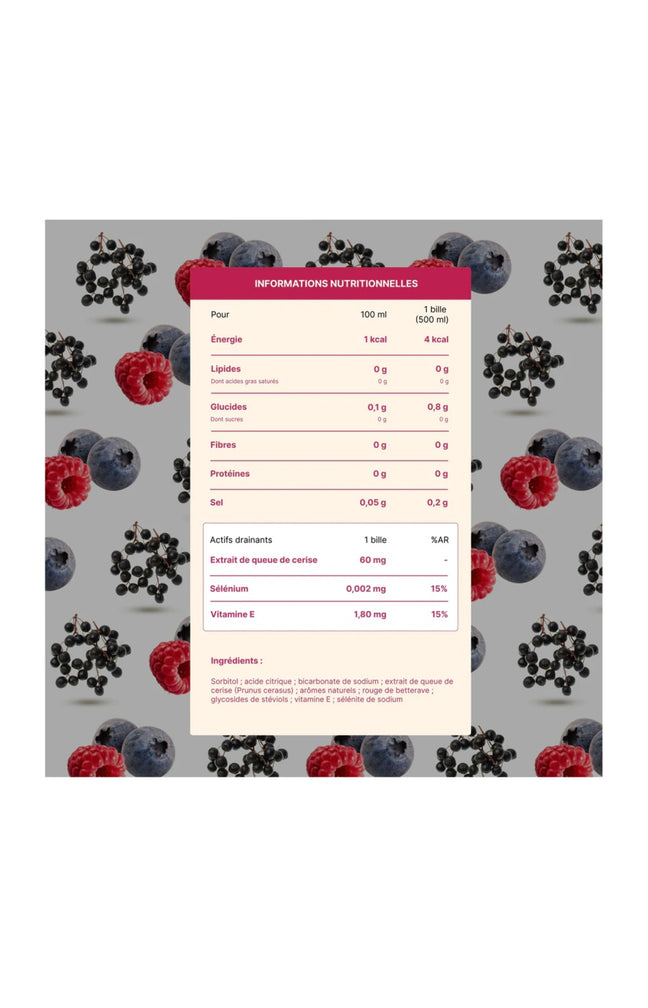 Pastilles aromatisées - Detox - Fruits rouges & sureau - 15 billes
