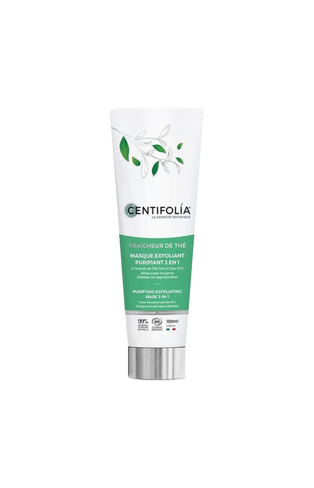 Masque exfoliant purifiant bio - Thé vert & zinc - Visage - 100 ml