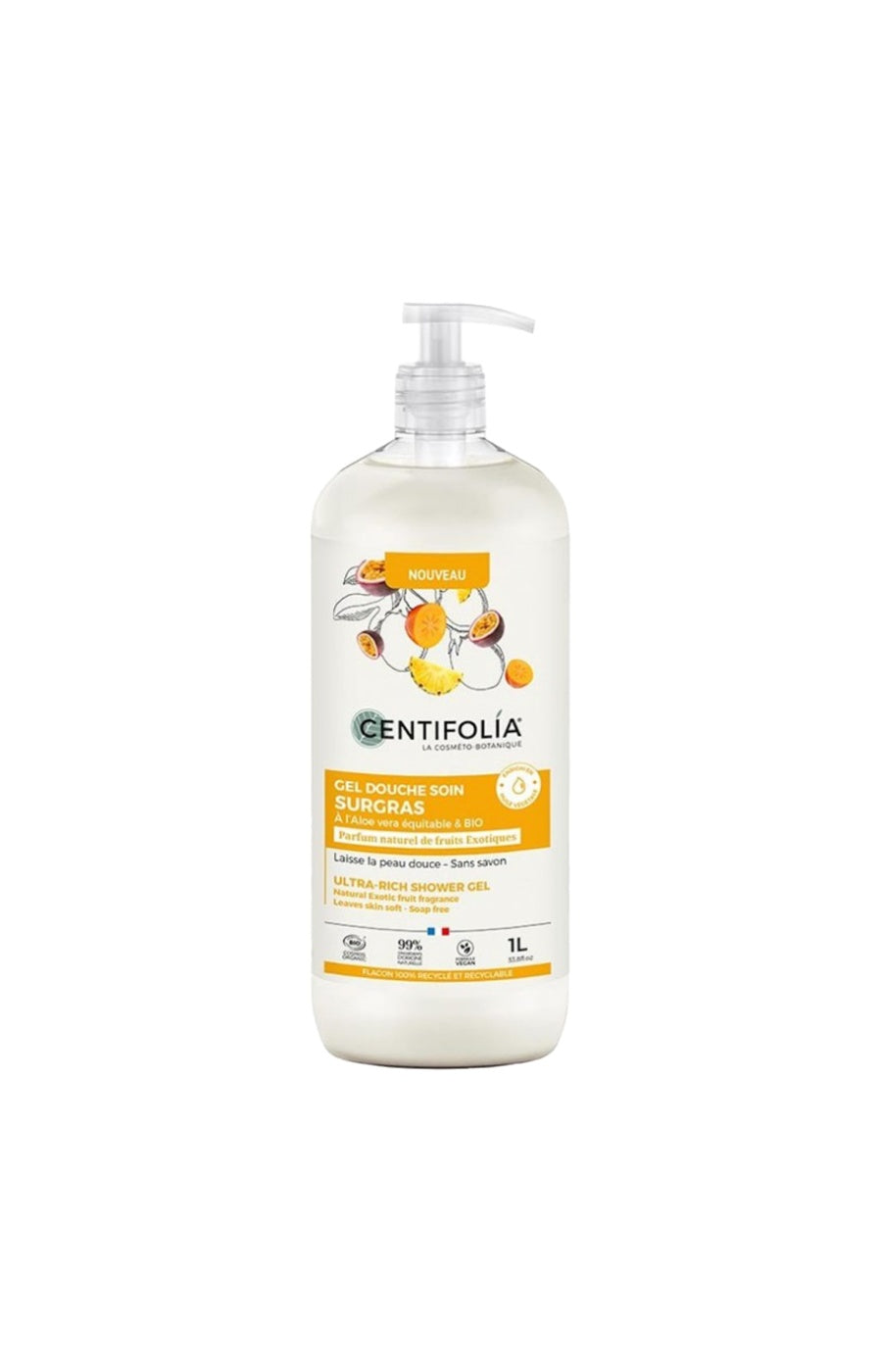 Gel douche bio - Fruits exotiques - Corps - 1L