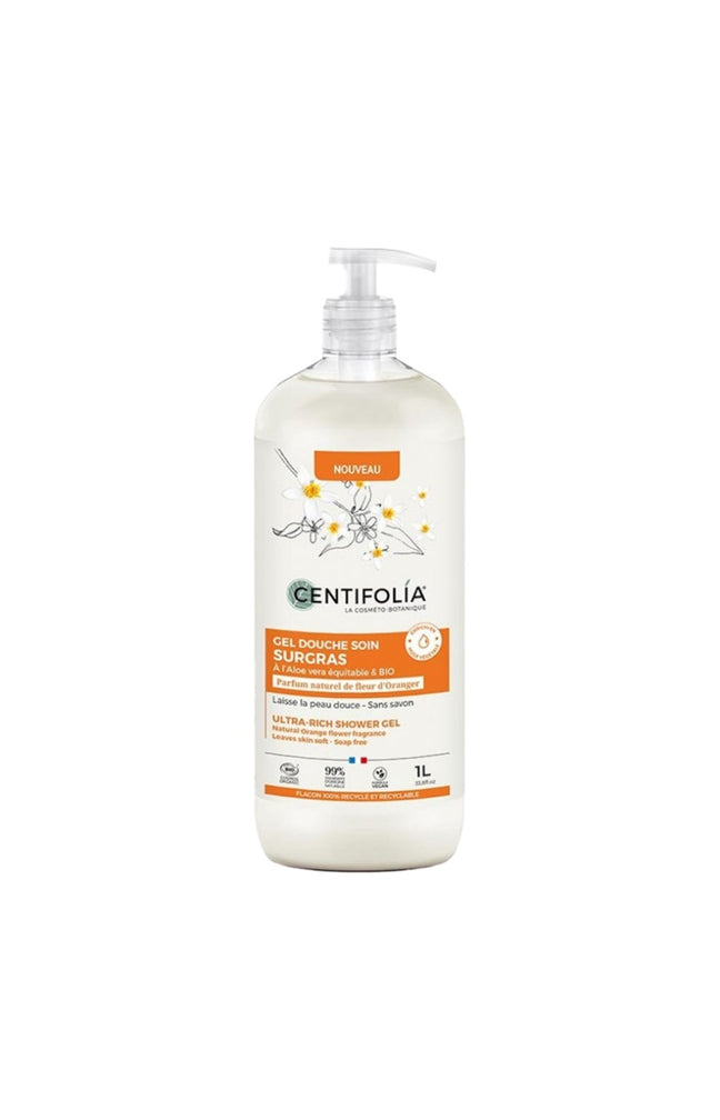 Gel douche bio - Fleur d'oranger - Peaux sèches et sensibles - 1L