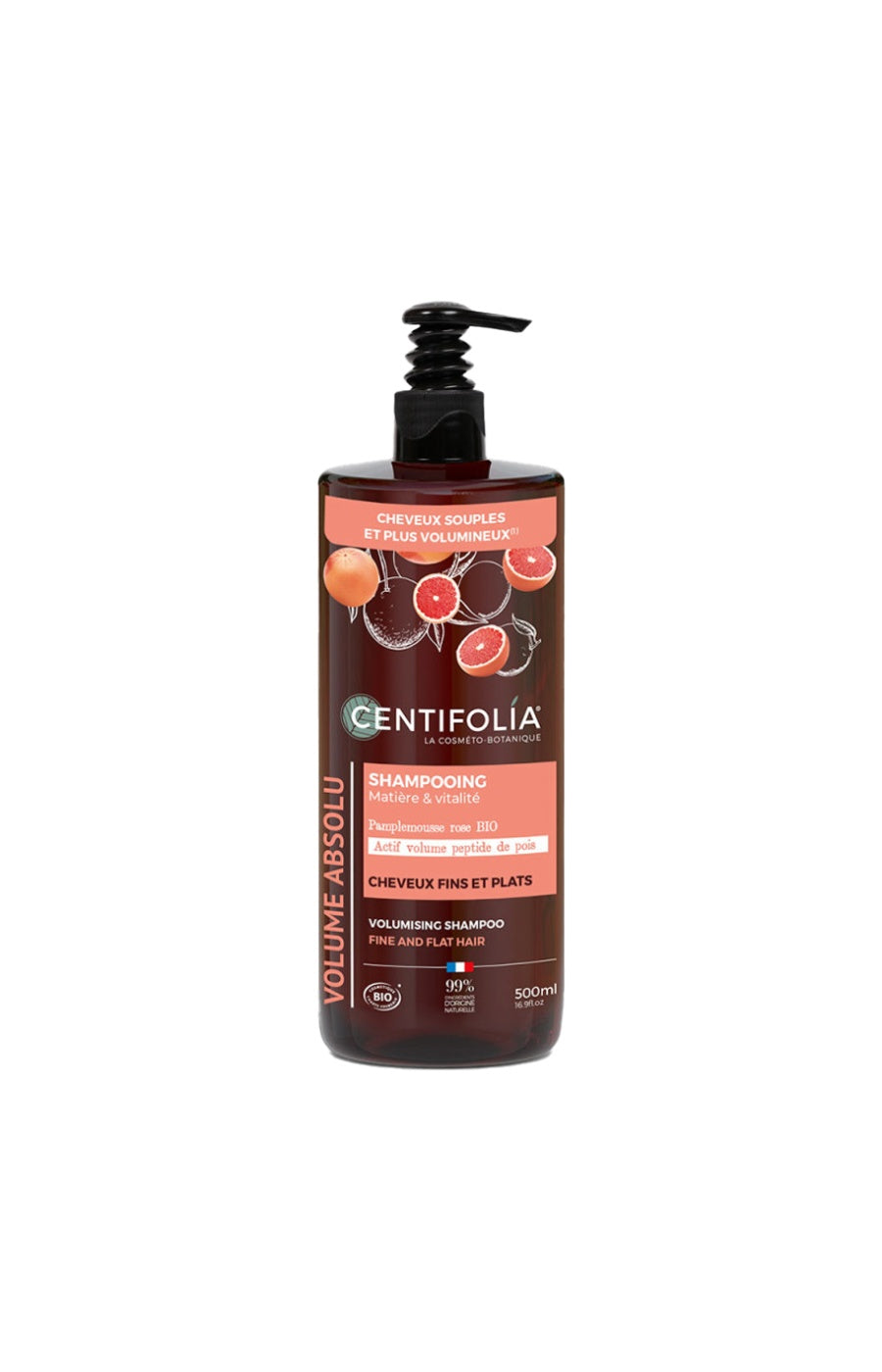 Shampoing volume bio - Pamplemousse rose - Cheveux fins - 500 ml