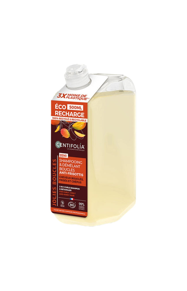 Eco recharge shampoing démêlant bio - Mangue - Cheveux bouclés - 500 ml