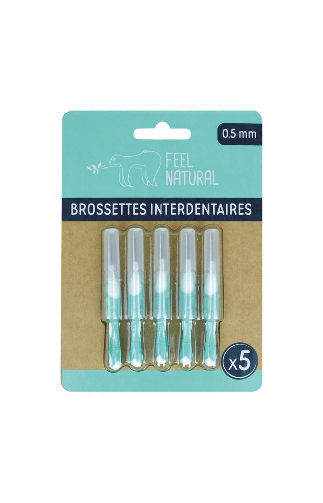 Brossettes interdentaires 0,5 mm - Bambou & nylon recyclable - 5 unités