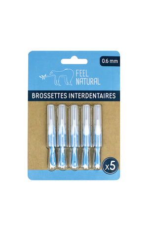 Brossettes interdentaires 0,6 mm - Bambou & nylon recyclable - 5 unités