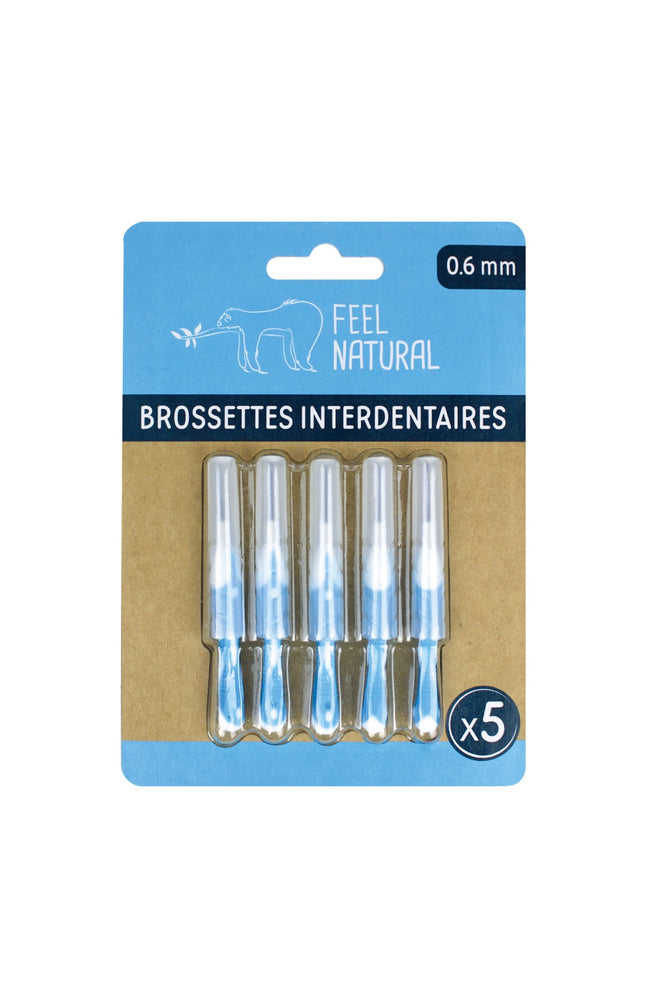 Brossettes interdentaires 0,6 mm - Bambou & nylon recyclable - 5 unités