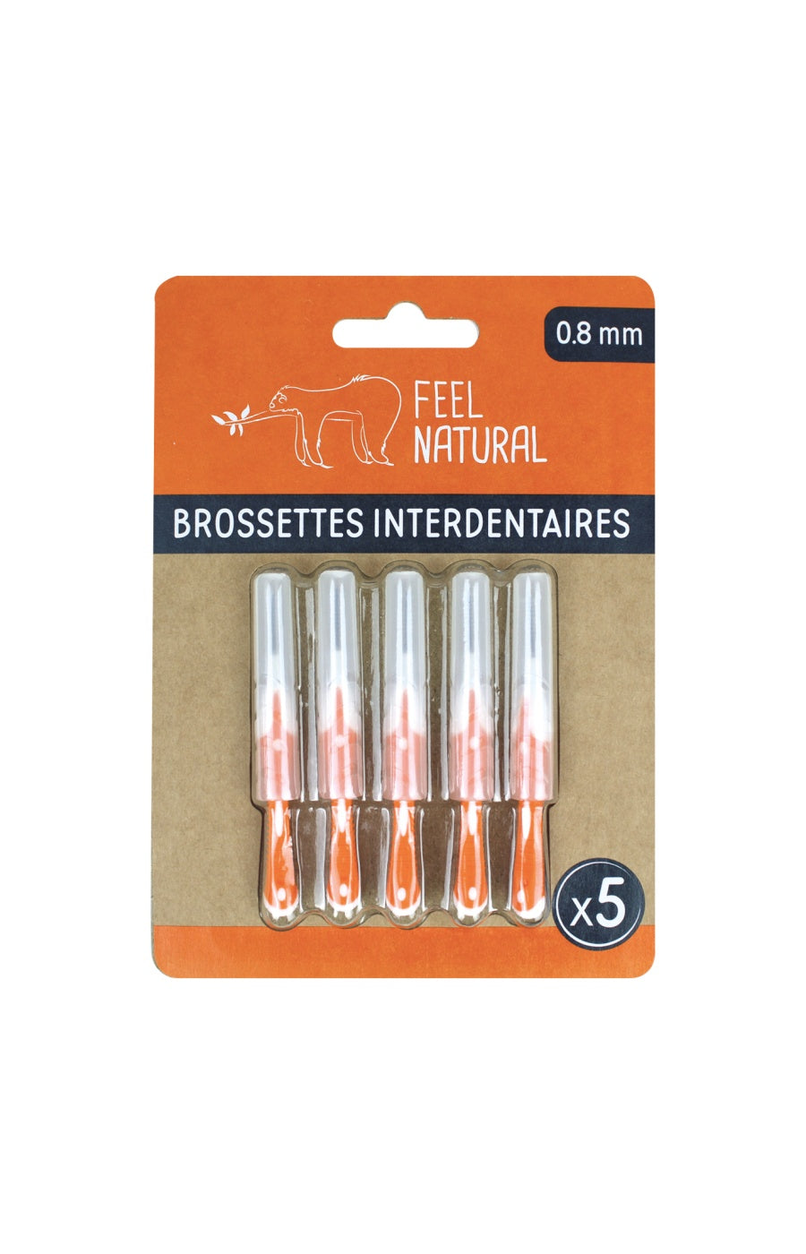 Brossettes interdentaires 0,8 mm - Bambou & nylon recyclable - 5 unités