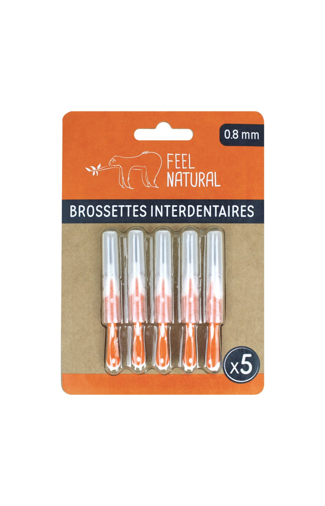 Brossettes interdentaires 0,8 mm - Bambou & nylon recyclable - 5 unités