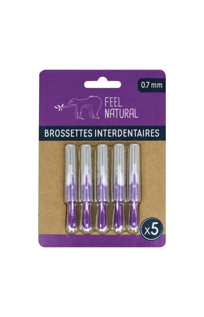 Brossettes interdentaires 0,7 mm - Bambou & nylon recyclable - 5 unités