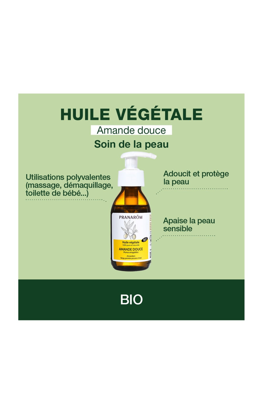 Huile d'amande douce bio - Peaux sensibles - 100 ml
