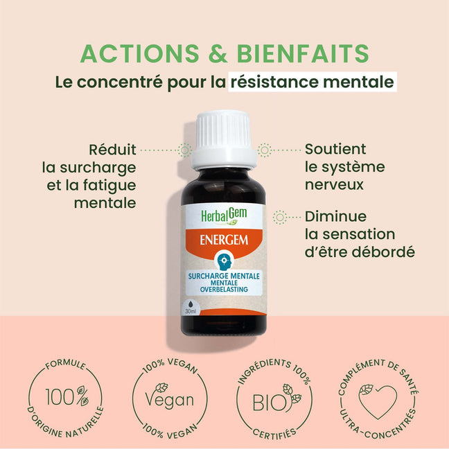 Sirop surcharge mentale bio - Energem - 30 ml