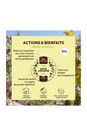 Pastilles bio - Rester concentré - 50 g