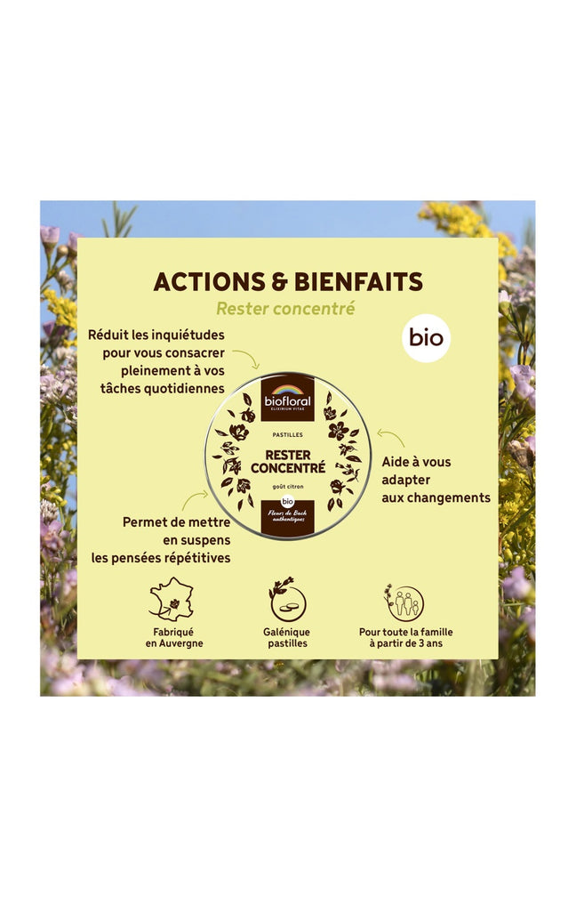 Pastilles bio - Rester concentré - 50 g