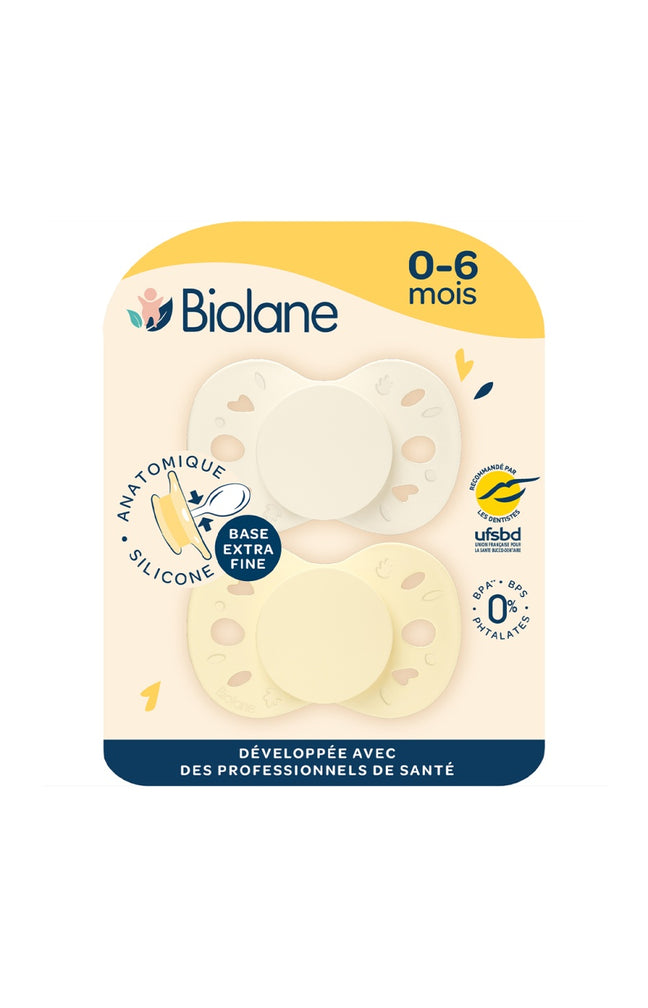 Tétines anatomiques - Essentielle - 0 à 6 mois - Jaune & beige