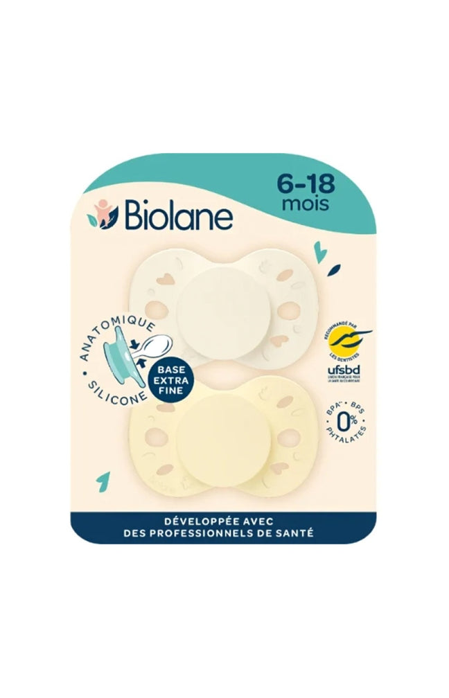 Tétines anatomiques - Essentielle - 6 à 18 mois - Jaune & beige