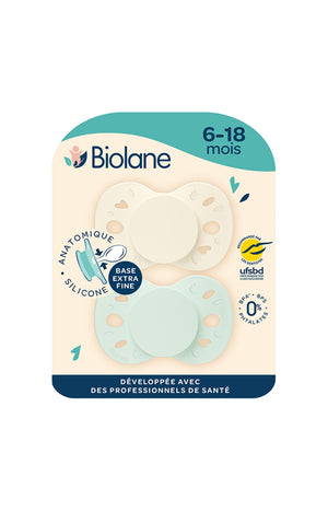 Tétines anatomiques - Essentielle - 6 à 18 mois - Vert & beige