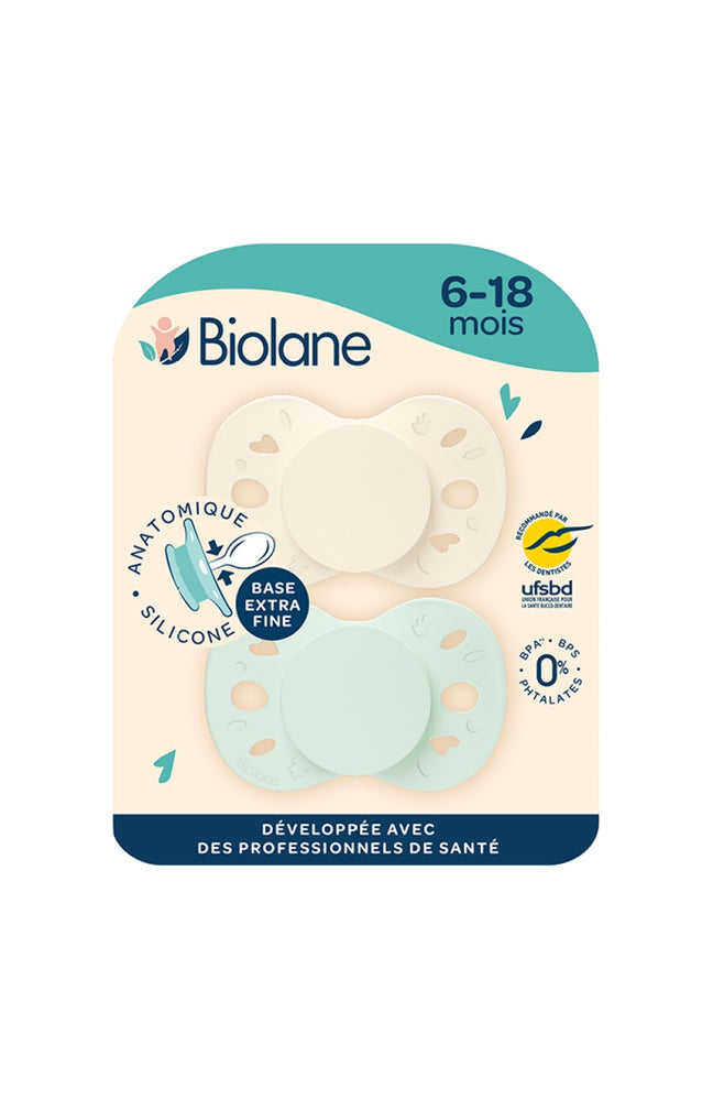 Tétines anatomiques - Essentielle - 6 à 18 mois - Vert & beige