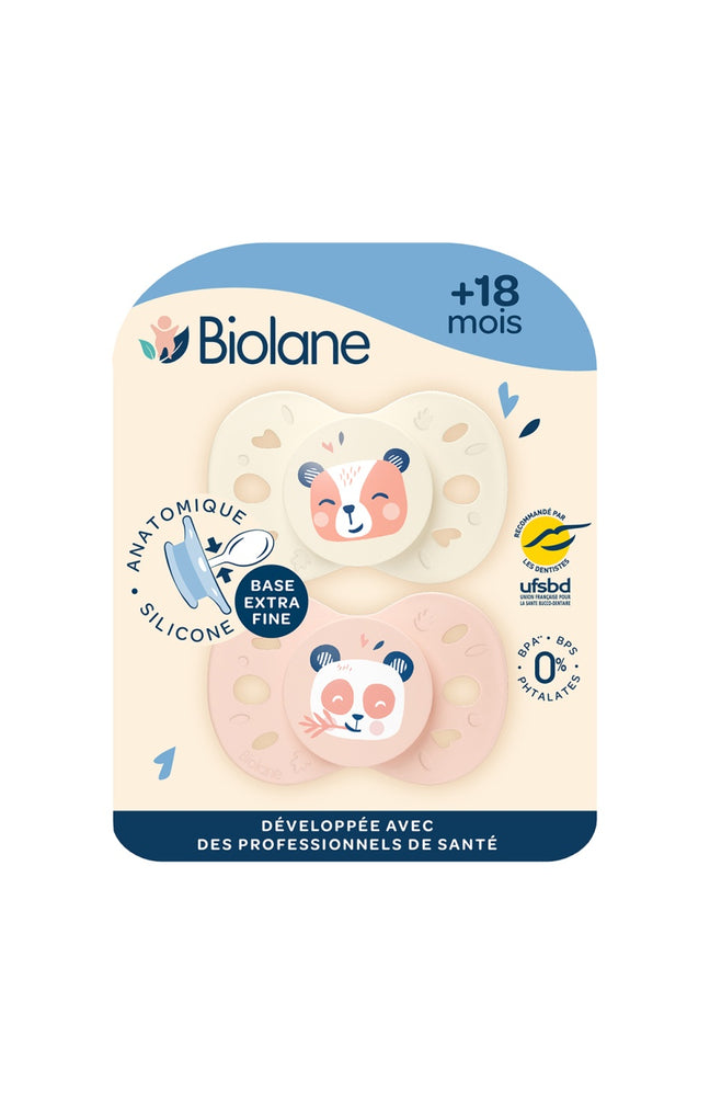Tétines anatomiques - Animaux - 18 mois & plus - Rose & beige