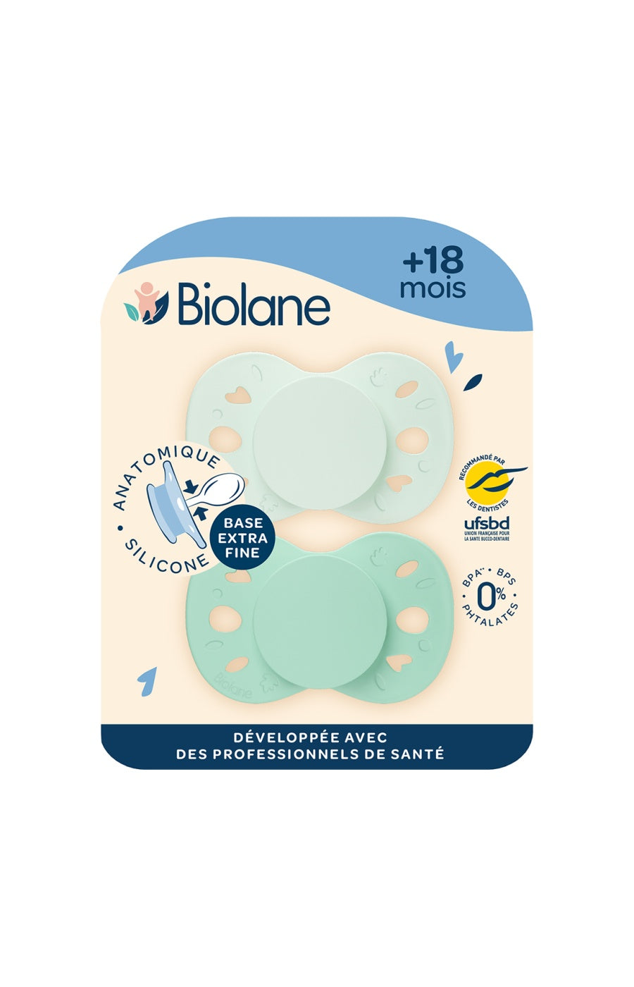 Tétines anatomiques - Essentielle - 18 mois et plus - Vert clair & foncé