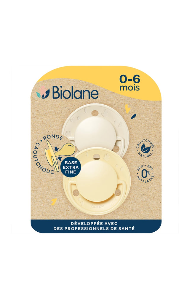 Tétines rondes - Originale - 0 à 6 mois - Jaune & beige