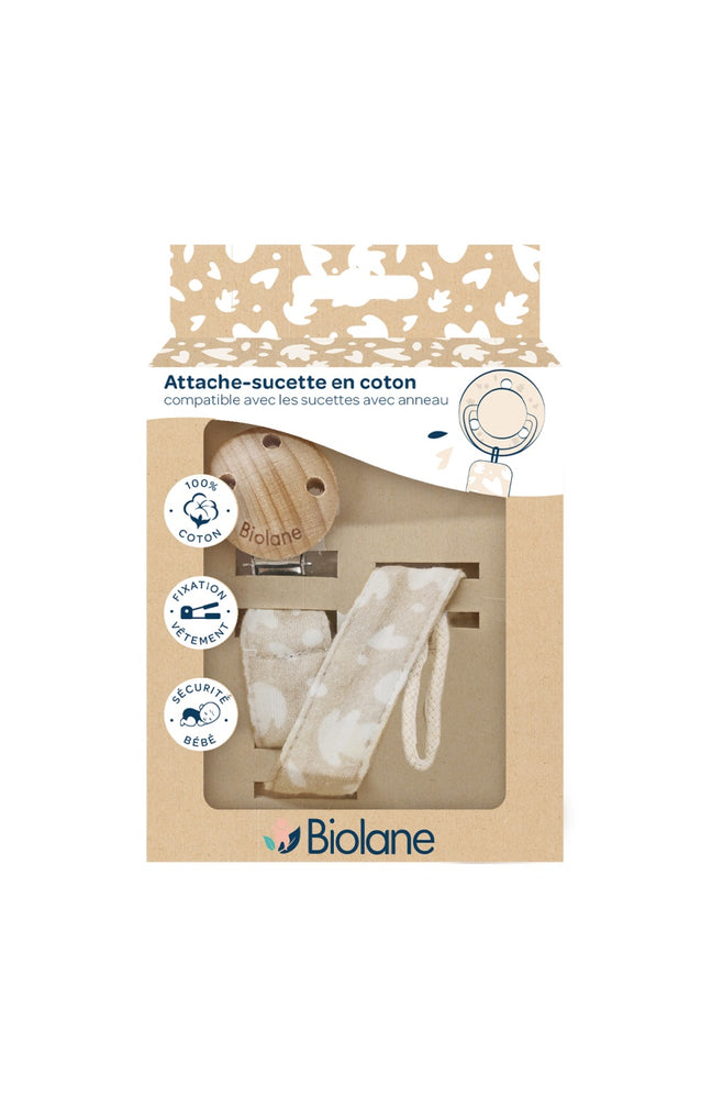 Attache-tétine ronde - Beige