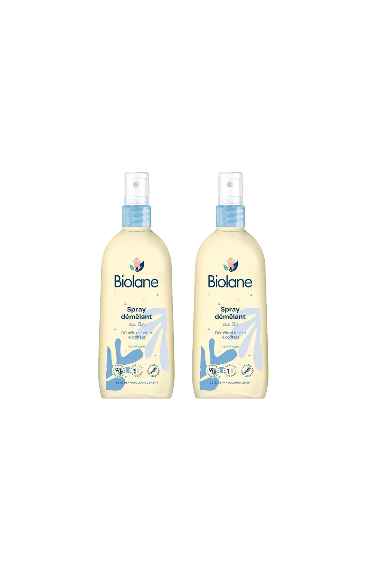 Sprays démêlants cheveux - Lin - Bébé - 2 x 200 ml