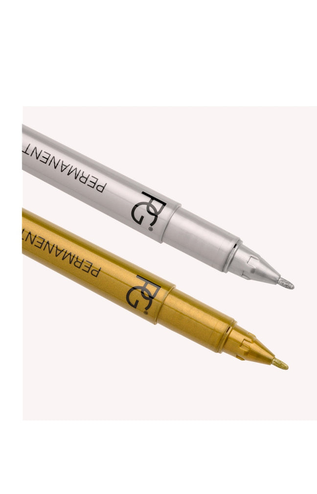 Set de 2 marqueurs permanents - Ongles - Argenté & doré
