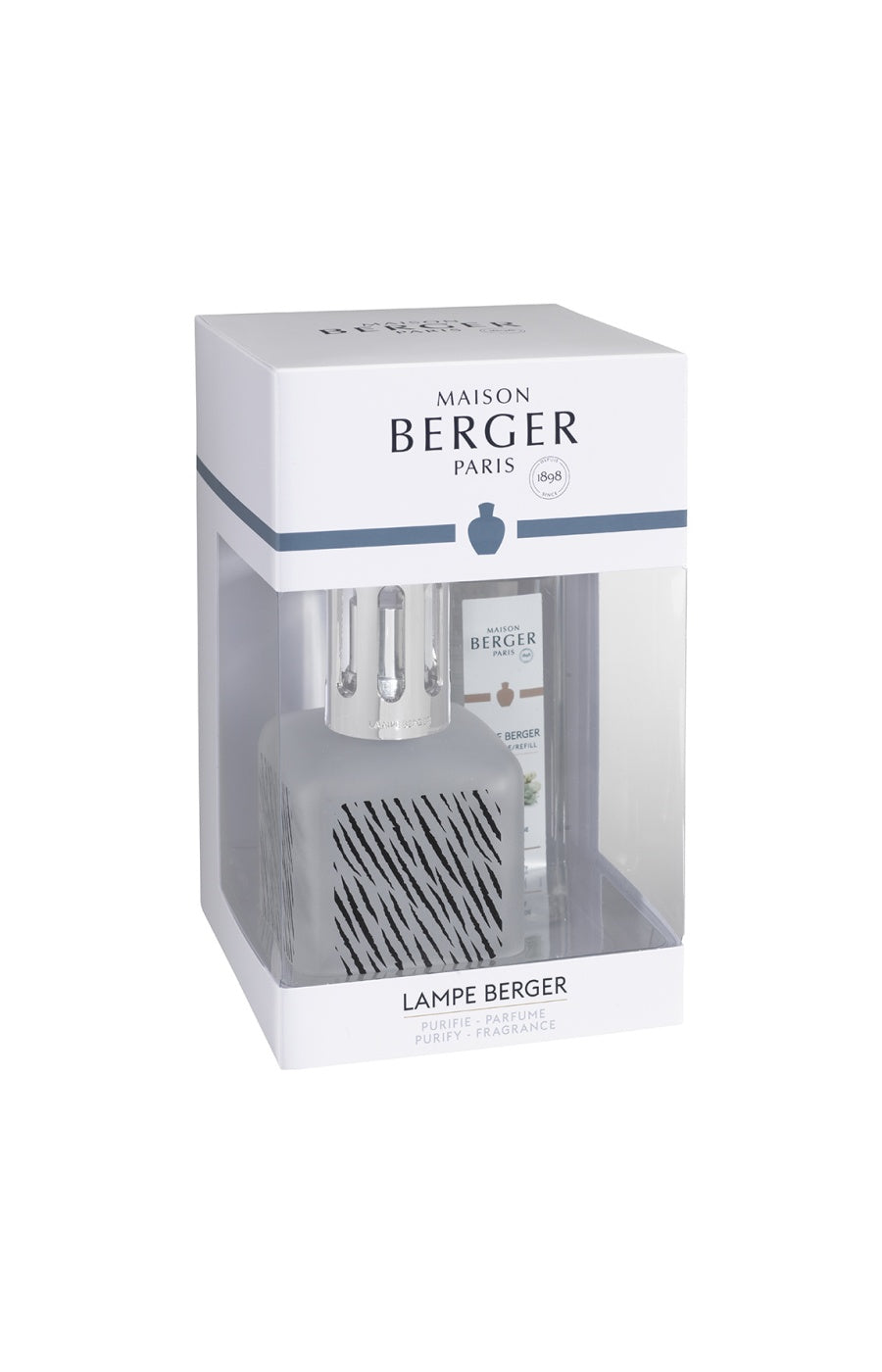 Coffret lampe à catalyse - Glacon Zebra - Terre sauvage - 250 ml