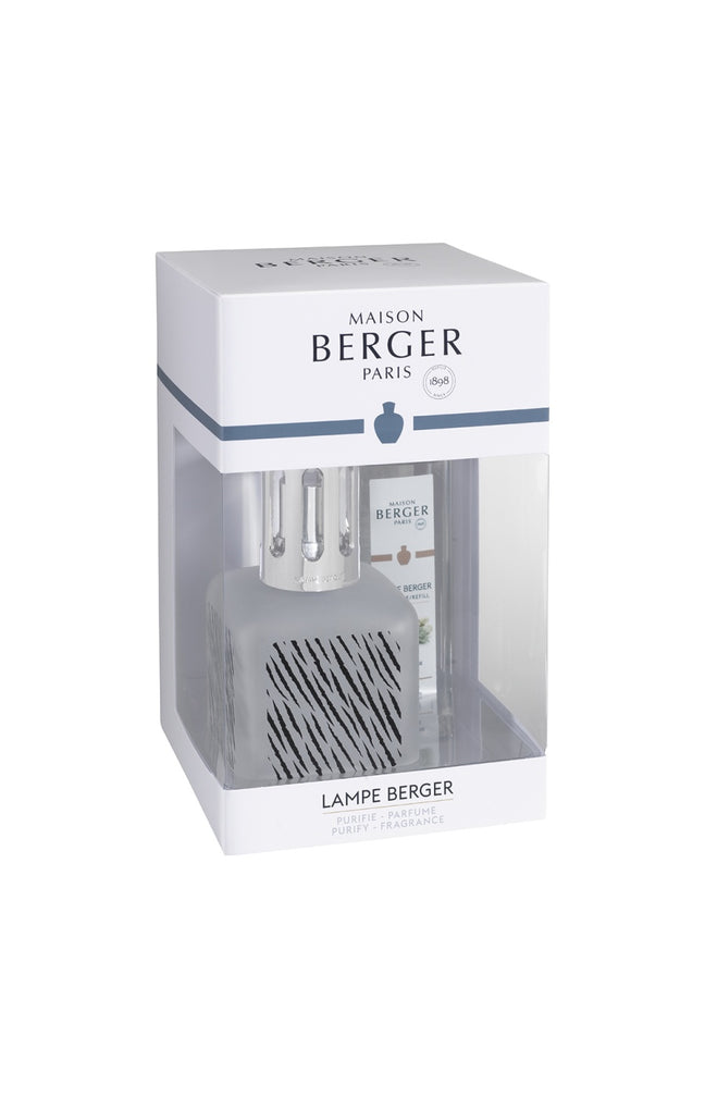 Coffret lampe à catalyse - Glacon Zebra - Terre sauvage - 250 ml