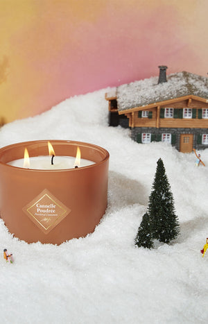 Bougie parfumée 3 mèches - Cannelle poudrée - 350 g