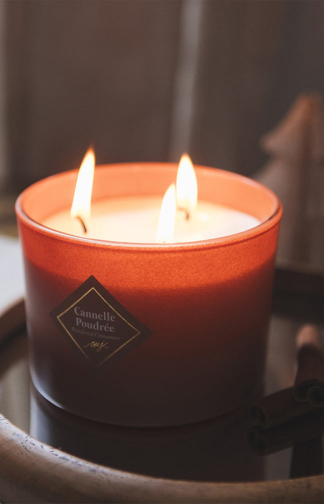 Bougie parfumée 3 mèches - Cannelle poudrée - 350 g