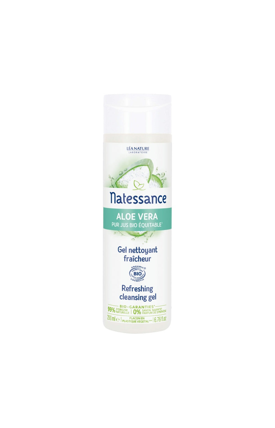 Gel nettoyant fraîcheur - Aloe vera bio - Visage - 200 ml