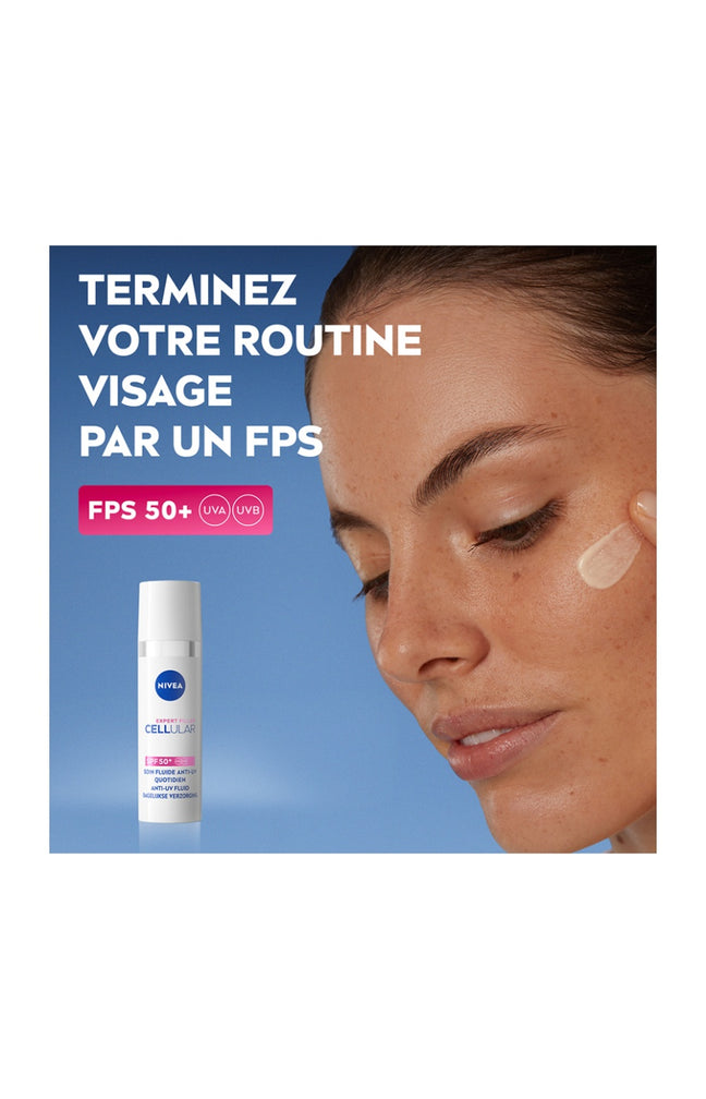 Soin fluide anti UV SPF 50+ - Cellular Expert Filler - Acide hyaluronique - Visage - 30 ml