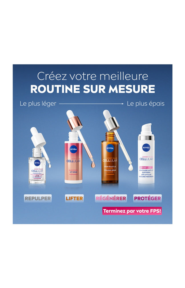 Soin fluide anti UV SPF 50+ - Cellular Expert Filler - Acide hyaluronique - Visage - 30 ml