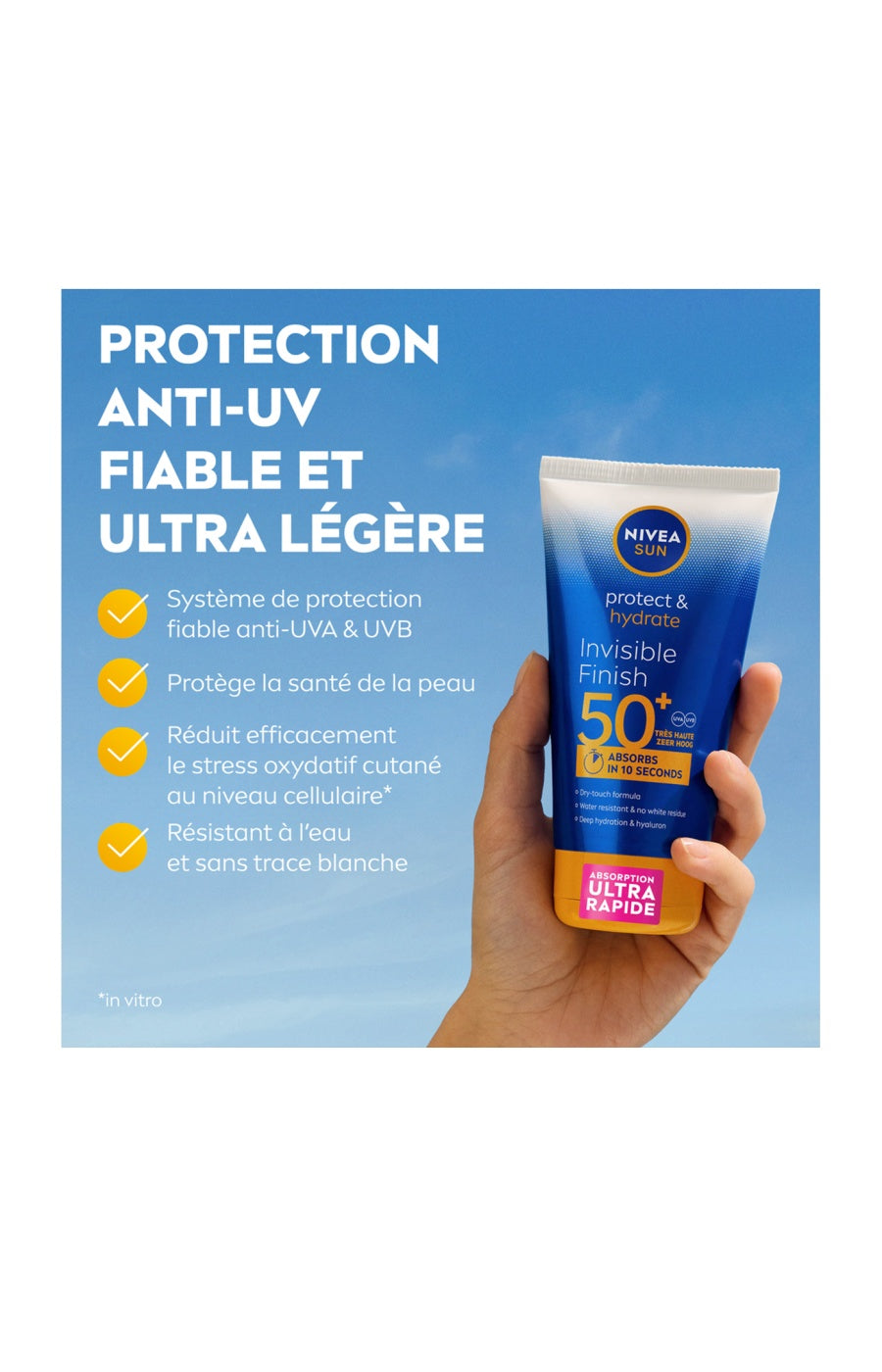 Crème solaire SPF 50+ - Invisible Finish - Visage & corps - 150 ml