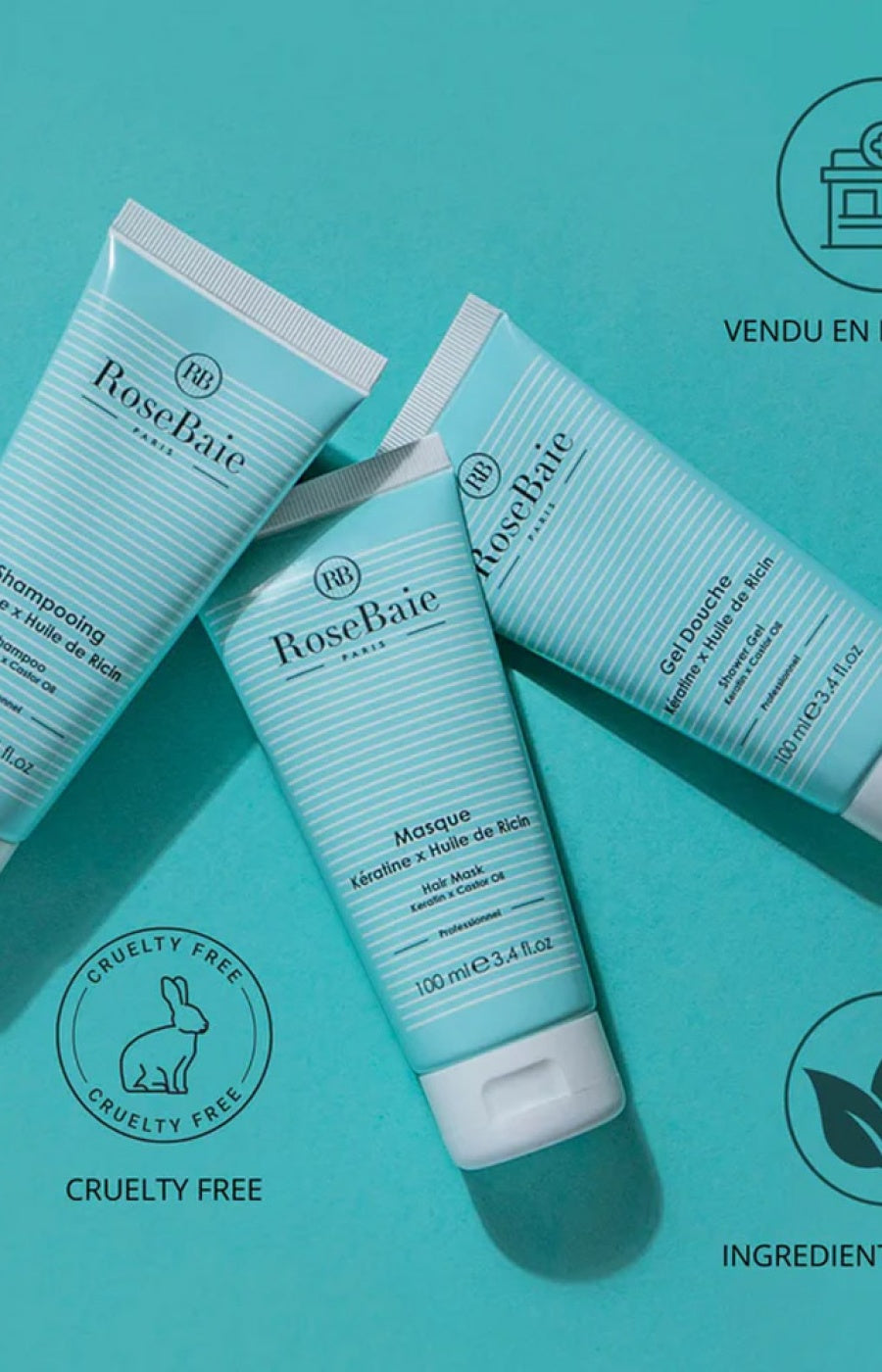 Kit de voyage hydratant - Kératine & huile de ricin - 3 produits
