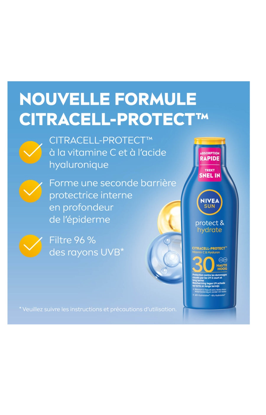 Lait solaire SPF 30 - Protect & Hydrate - Corps - 200 ml