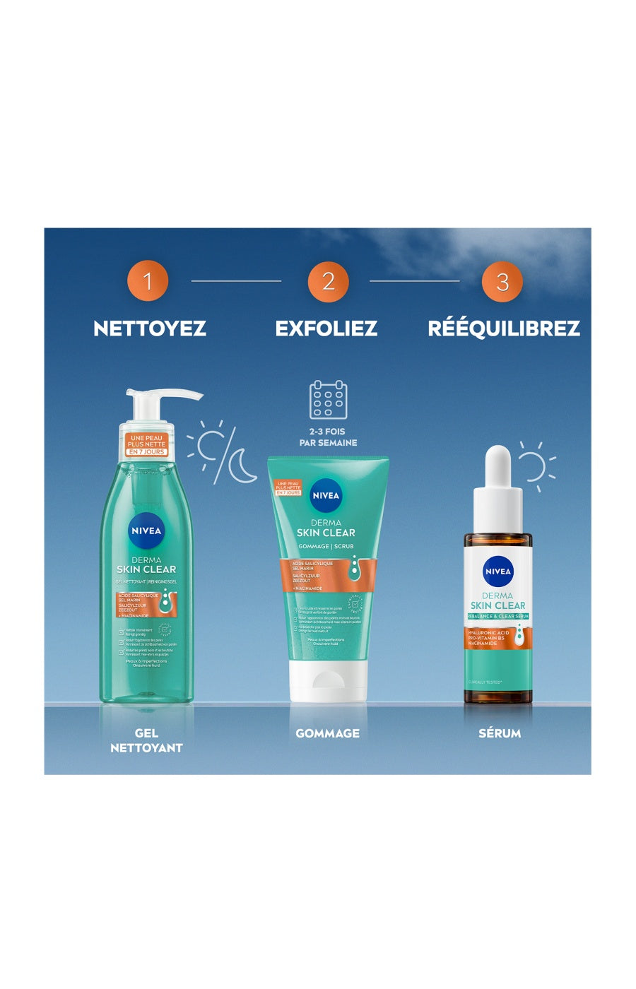 Sérum purifiant - Derma Skin Clear - Niacinamide & acide hyaluronique - Peaux à imperfections - 30 ml