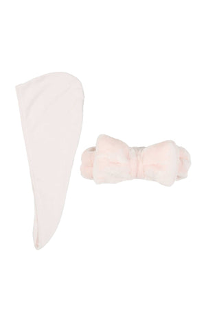 Serviette microfibre & bandeau - Cheveux - Coloris aléatoire