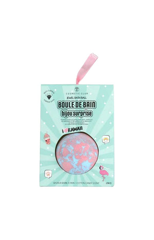 Bombe de bain bijou surprise - Barbe à papa ou fleur de cerisier - Enfant - Coloris aléatoire - 150 g