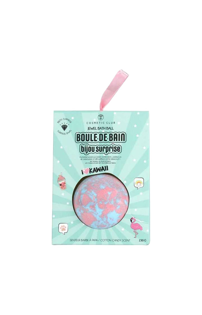 Bombe de bain bijou surprise - Barbe à papa ou fleur de cerisier - Enfant - Coloris aléatoire - 150 g