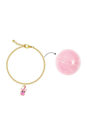 Bombe de bain bijou surprise - Barbe à papa ou fleur de cerisier - Enfant - Coloris aléatoire - 150 g