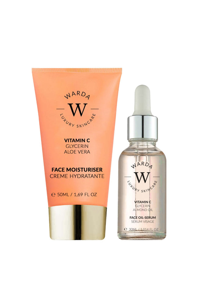 Crème hydratante & sérum anti-âge -  Vitamine C - Visage - 2 produits